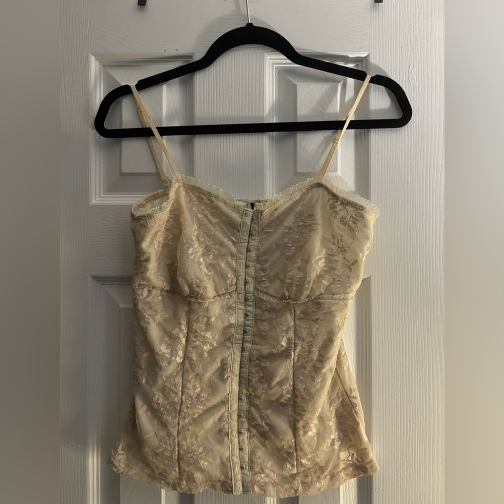 Lacy corset tank top